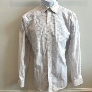 Jos A Bank White Paterned Button Down - size 15 1/2 - 34